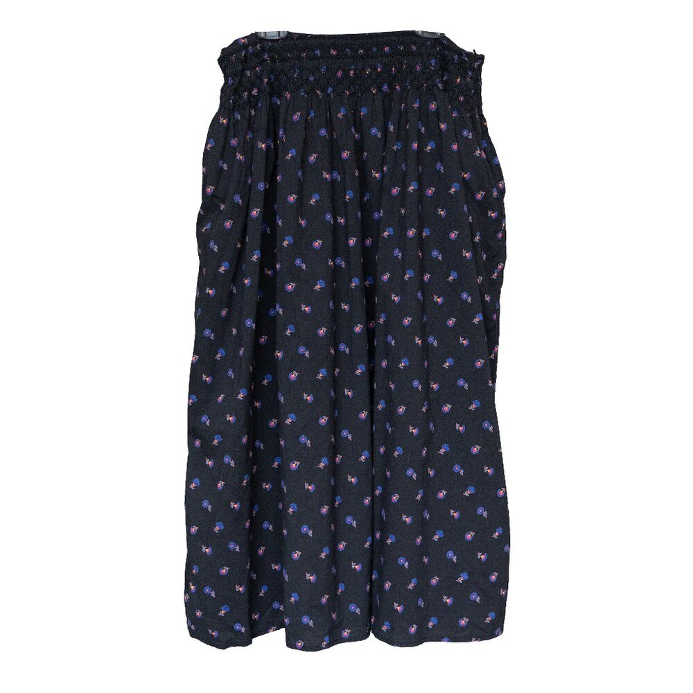Thierry Colson Skirt Midi 90s Black Floral